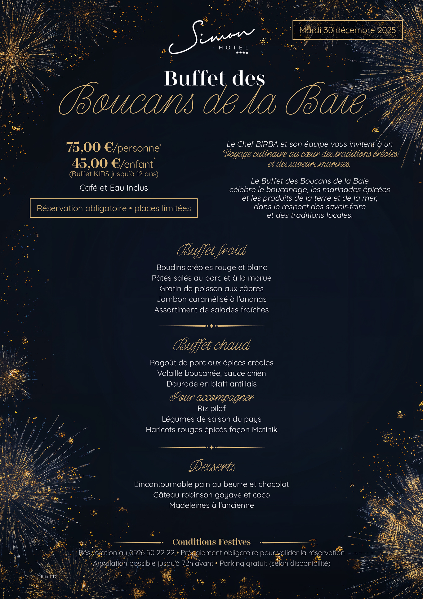 Menu Boucans de la baie